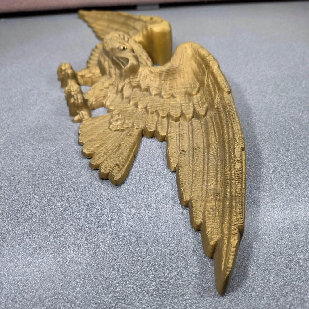 Vintage Style Eagle Wall Plaque Home Decor Gold 24.5